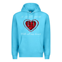 Ocean Blue I love you with all my heart Premium Hoodie - Bettercallsaul