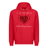 Red I love you with all my heart Premium Hoodie - Bettercallsaul