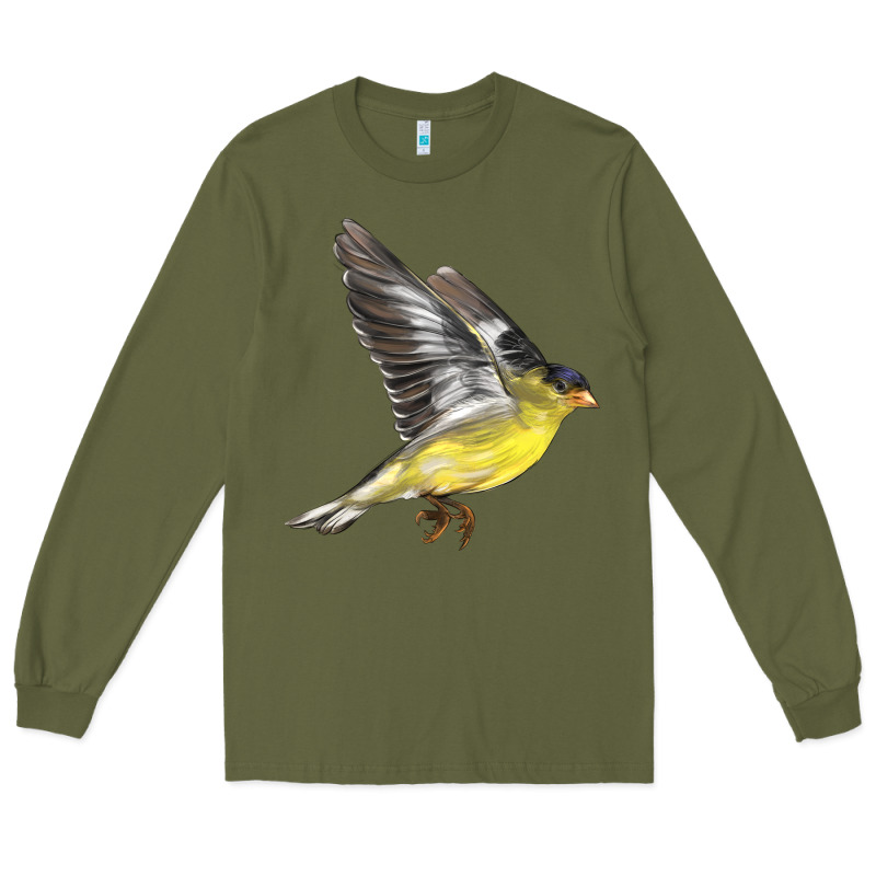 Flying American Goldfinch Long Sleeve Tee by LillyAllenDesigns | Teevron