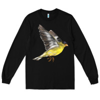Black Flying American Goldfinch Long Sleeve Tee - LillyAllenDesigns