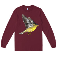 Burgundy Flying American Goldfinch Long Sleeve Tee - LillyAllenDesigns