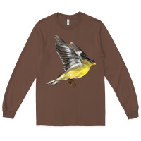 Chestnut Flying American Goldfinch Long Sleeve Tee - LillyAllenDesigns