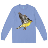 Colony Blue Flying American Goldfinch Long Sleeve Tee - LillyAllenDesigns