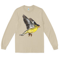 Mushroom Flying American Goldfinch Long Sleeve Tee - LillyAllenDesigns