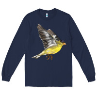 Navy Flying American Goldfinch Long Sleeve Tee - LillyAllenDesigns