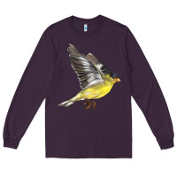 Plum Flying American Goldfinch Long Sleeve Tee - LillyAllenDesigns
