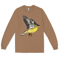 Toasted Coconut Flying American Goldfinch Long Sleeve Tee - LillyAllenDesigns