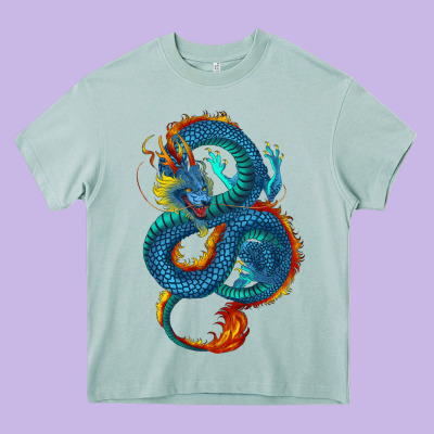Heavy Core Tee blue dragon