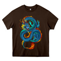 Chocolate Brown blue dragon Heavy Core Tee - RanaPortraitStore