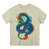 Mossy blue dragon Heavy Core Tee - RanaPortraitStore