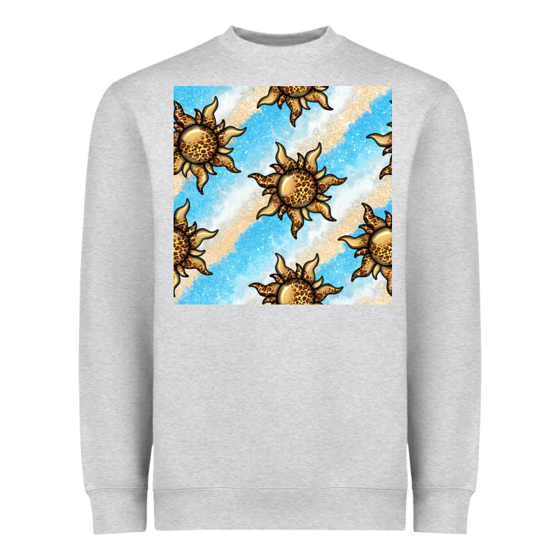 Leopard Sun Seamless Pattern Heavyweight Sweatshirt by BundleAndBundleShop | Teevron