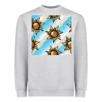 Heather Grey leopard sun seamless pattern Heavyweight Sweatshirt - BundleAndBundleShop