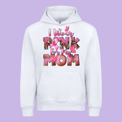 I Wear Pink For My Mom Urban Hoodie Designed By Cowgirlartshop