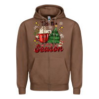 Chestnut 'tis the season with christmas tree and hot cocoa Zipper Hoodie - MaliasSmallBusiness