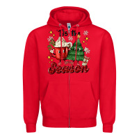 Red 'tis the season with christmas tree and hot cocoa Zipper Hoodie - MaliasSmallBusiness