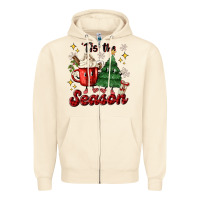 Sandshell 'tis the season with christmas tree and hot cocoa Zipper Hoodie - MaliasSmallBusiness