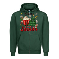Sports Green 'tis the season with christmas tree and hot cocoa Zipper Hoodie - MaliasSmallBusiness
