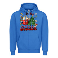 True Royal 'tis the season with christmas tree and hot cocoa Zipper Hoodie - MaliasSmallBusiness
