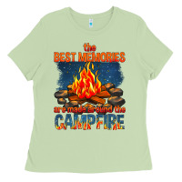 Matcha the best memories are made around the campfire Ladies Tee - texasbilliewilder