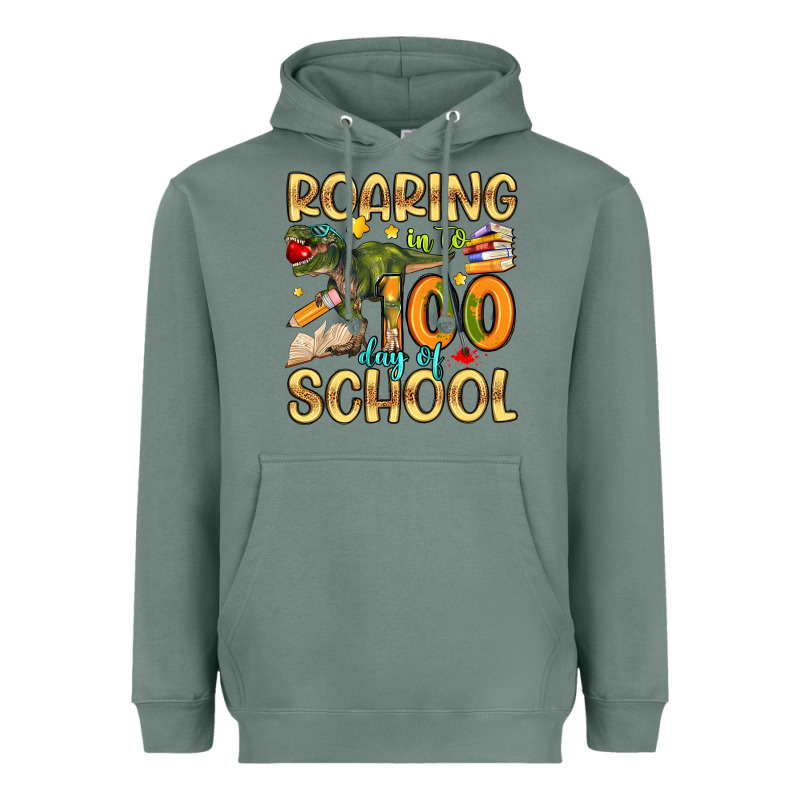 Roaring In To 100 Day Of School Heavyweight Hoodie by Artiststas | Teevron