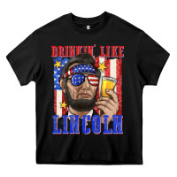 Black drinking like lincoln Heavy Core Tee - texasbilliewilder