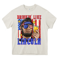 Cream drinking like lincoln Heavy Core Tee - texasbilliewilder