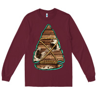 Burgundy cowhide wooden arrowhead Long Sleeve Tee - Jasminsmagicworld