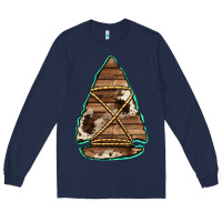 Navy cowhide wooden arrowhead Long Sleeve Tee - Jasminsmagicworld