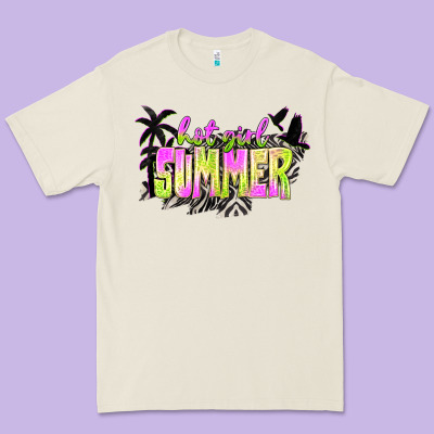 Hot Girl Summer With Palms Premium Tee Designed By Texasbilliewilder