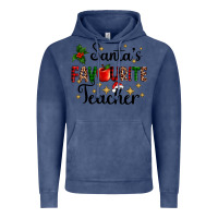 Vintage Denim santas favourite teacher Vintage Hoodie - AdoDesignShop