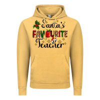 Santas Favourite Teacher Vintage Hoodie | Teevron