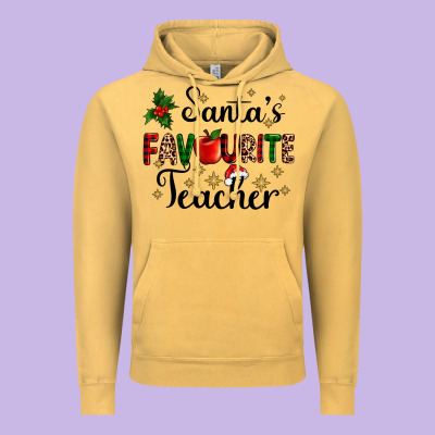 Santas Favourite Teacher Vintage Hoodie Designed By Adodesignshop