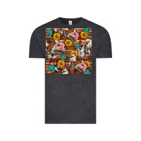 Vintage Black cow and western seamless pattern Vintage Tee - BundleAndBundleShop
