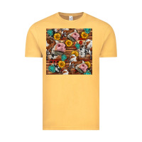 Vintage Mustard cow and western seamless pattern Vintage Tee - BundleAndBundleShop