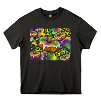 Asphalt mardi gras cake glitterleopard and cowhide background Heavy Core Tee - Artiststas
