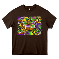 Chocolate Brown mardi gras cake glitterleopard and cowhide background Heavy Core Tee - Artiststas