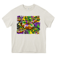 Cream mardi gras cake glitterleopard and cowhide background Heavy Core Tee - Artiststas