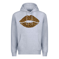 Heather Grey leopard lips Premium Hoodie - Bettercallsaul