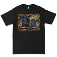 Black western black angus cattle and calf with leopard Premium Tee - RanaPortraitStore