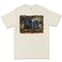 Bone western black angus cattle and calf with leopard Premium Tee - RanaPortraitStore