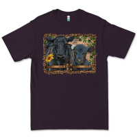 Plum western black angus cattle and calf with leopard Premium Tee - RanaPortraitStore
