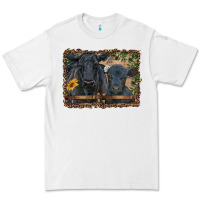 White western black angus cattle and calf with leopard Premium Tee - RanaPortraitStore