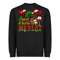 Black ho ho ho and a bottle of merlot Heavyweight Sweatshirt - AdoDesignShop