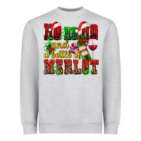 Heather Grey ho ho ho and a bottle of merlot Heavyweight Sweatshirt - AdoDesignShop