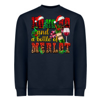 Navy ho ho ho and a bottle of merlot Heavyweight Sweatshirt - AdoDesignShop