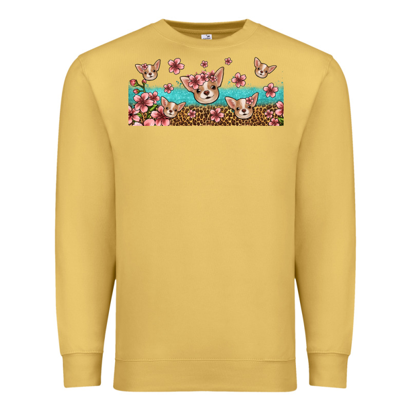 Floral Chihuahua Dogs Premium Sweatshirt by Jasminsmagicworld | Teevron