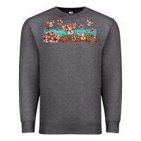 Charcoal Heather floral chihuahua dogs Premium Sweatshirt - Jasminsmagicworld