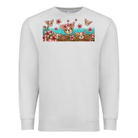 Dove Grey floral chihuahua dogs Premium Sweatshirt - Jasminsmagicworld