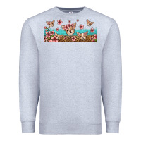 Heather Grey floral chihuahua dogs Premium Sweatshirt - Jasminsmagicworld