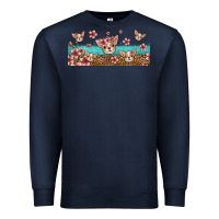 Navy floral chihuahua dogs Premium Sweatshirt - Jasminsmagicworld